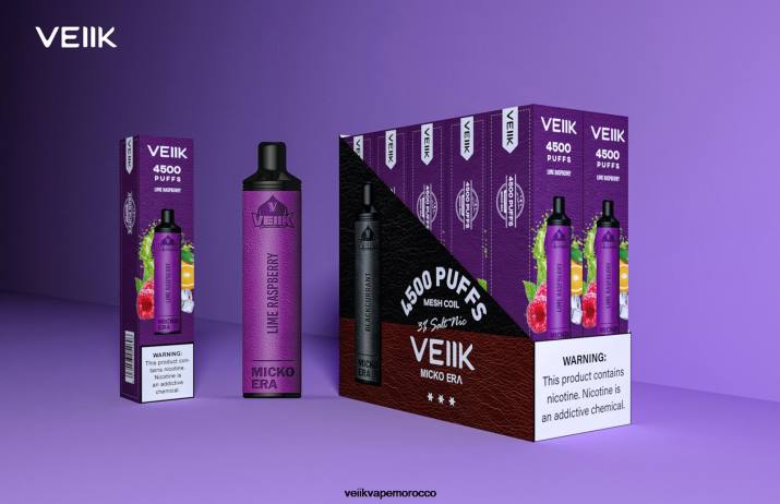 VEIIK Micko Era 4500 بخة 30 ملغ للاستعمال مرة واحدة توت الجير 0VPN10 - VEIIK Vape Morocco