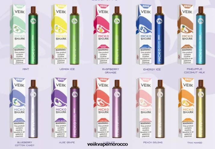 VEIIK Micko Shark 2200 نفث قلم vape القابل للتصرف 10 قطع نكهات متعددة 0VPN53 - VEIIK Airo سعر المغرب
